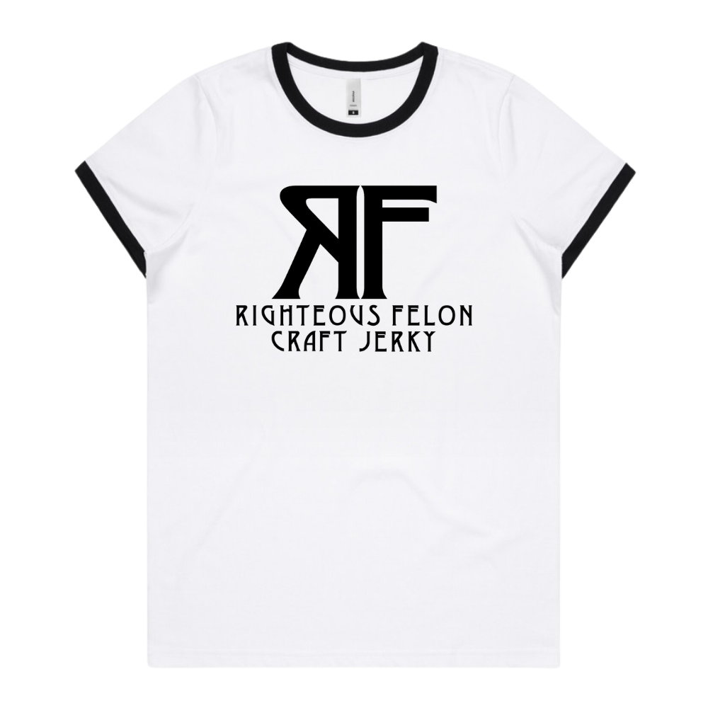 Women's Black & White Ringer T-Shirt