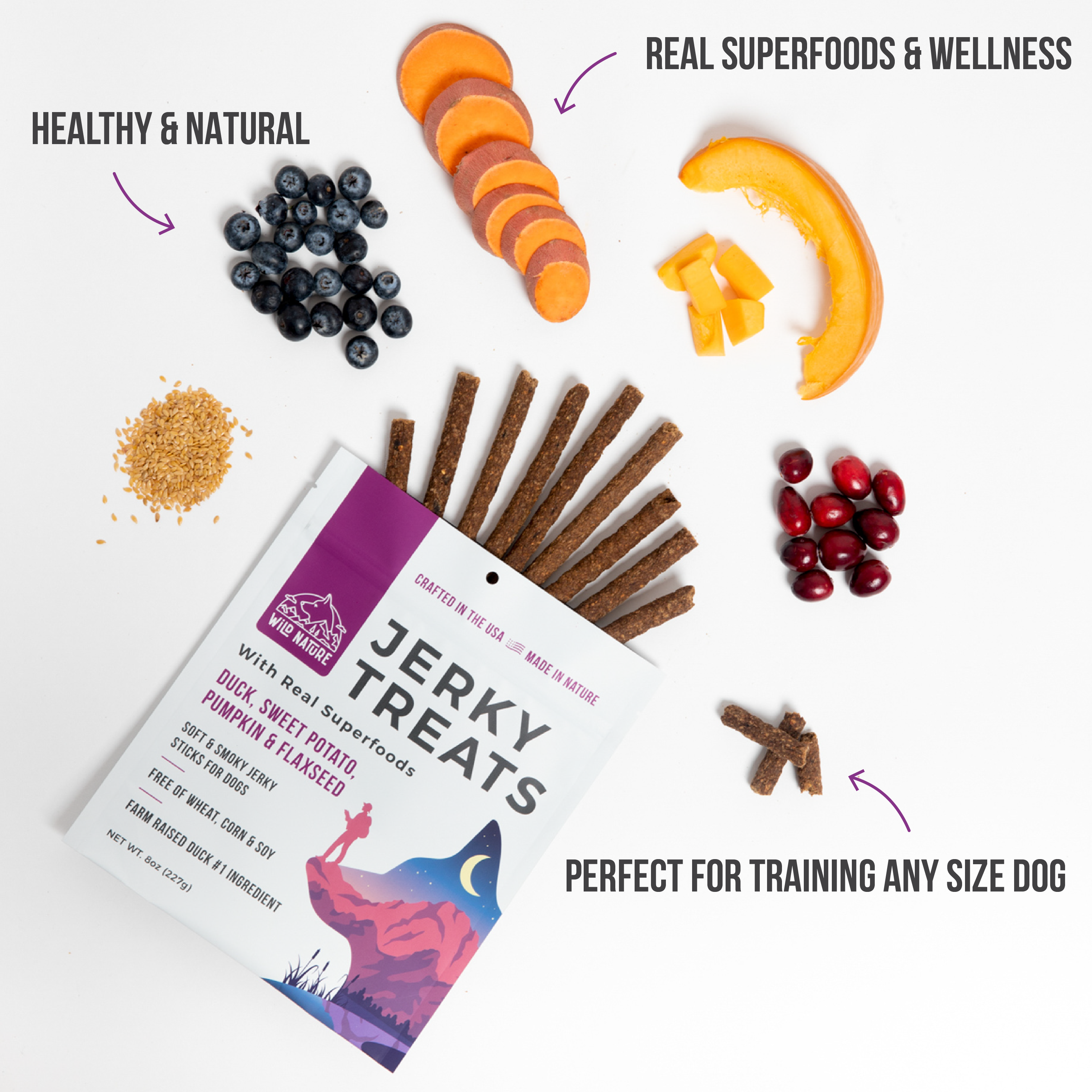 Wild Ranger Duck & Superfoods Jerky Dog Treats (8oz)