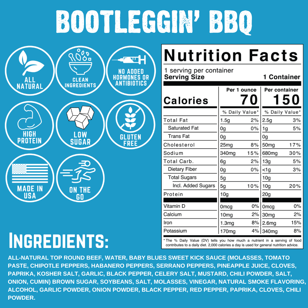 Bootleggin' BBQ Beef Jerky (8-pack)