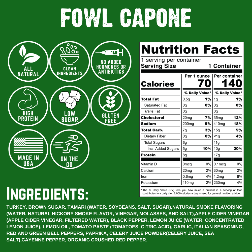 Fowl Capone Turkey Jerky (8-pack)