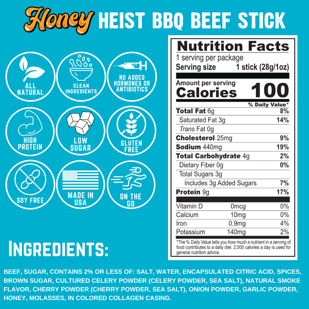 NEW Honey Heist BBQ Beef Stick (24-Pack)