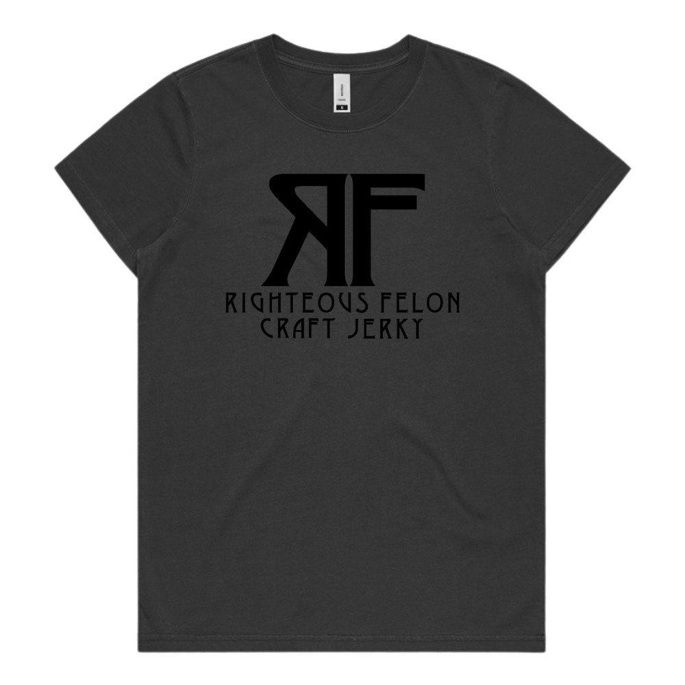 Women's Faded Black & Black Logo T-Shirt