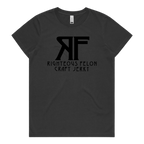Women's Faded Black & Black Logo T-Shirt