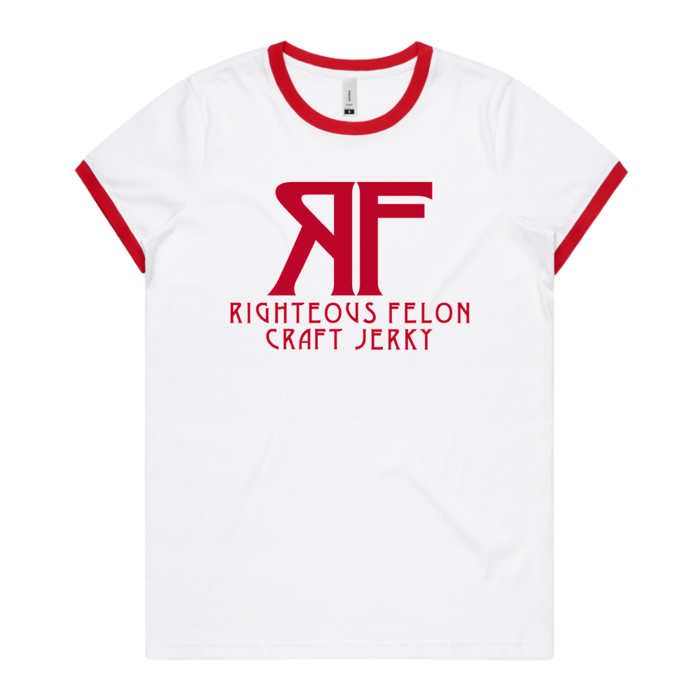 Women's Red & White Ringer T-Shirt
