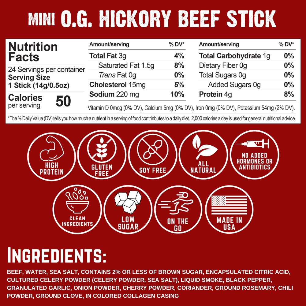 MINI O.G. Hickory Beef Stick .5oz (24ct)