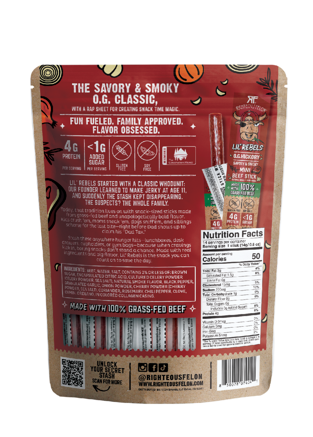 Lil Rebels Hickory Meat Sticks – 14ct pack