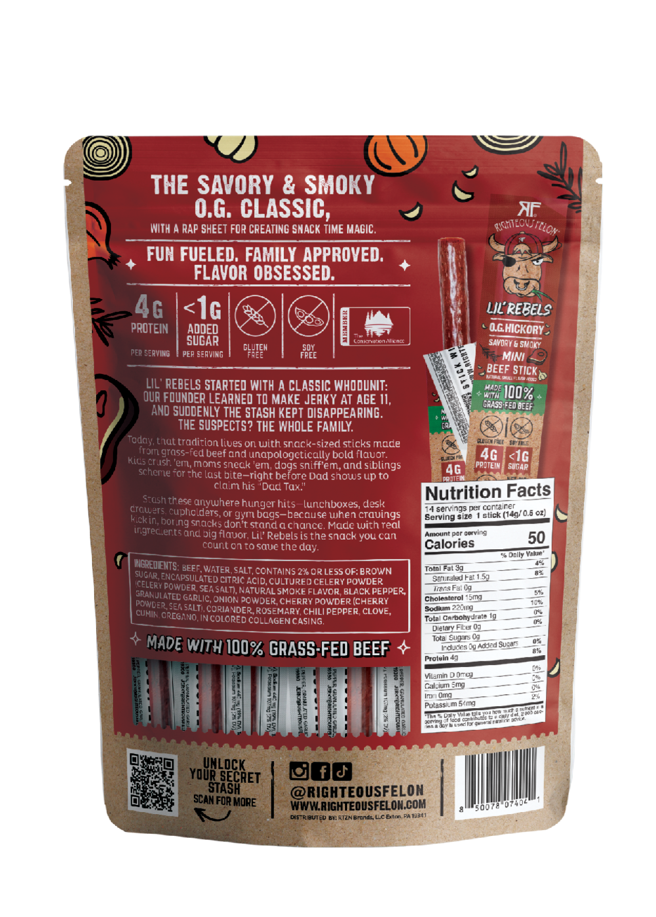 Lil Rebels Hickory Meat Sticks – 14ct pack