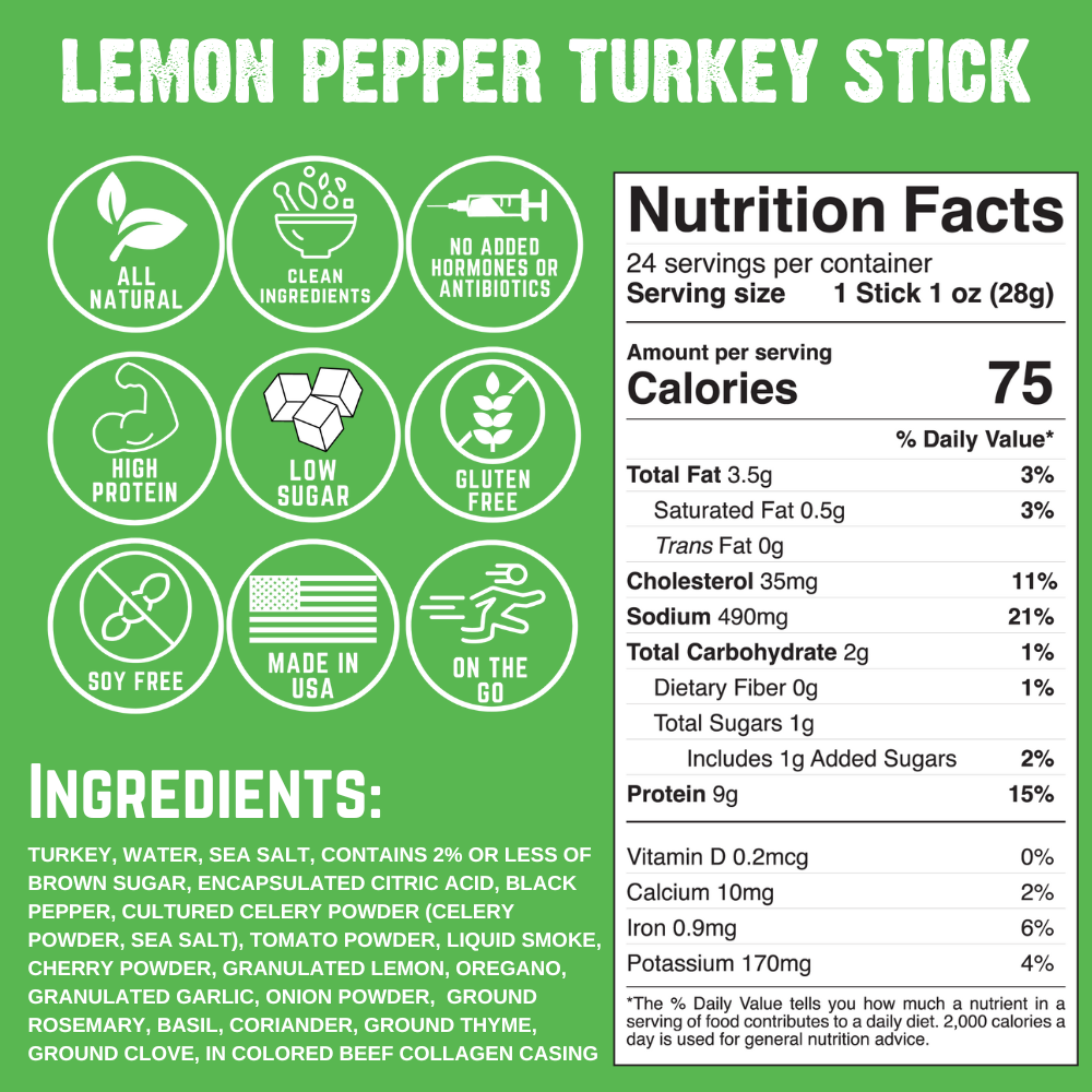 Lemon Pepper Turkey Stick (24-Pack)