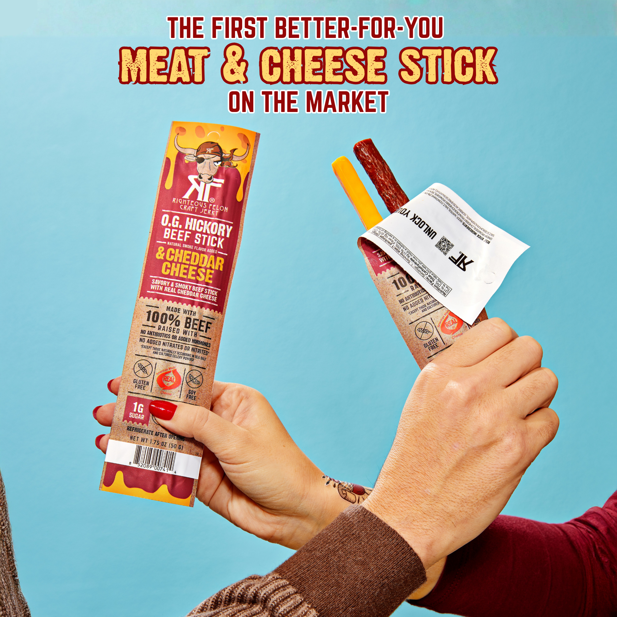NEW Side-by-Side Beef & Cheese Sticks (10ct Caddy/1.75oz ea)